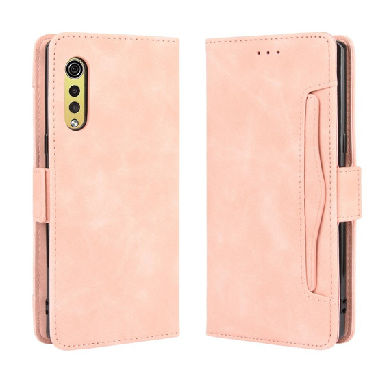 Футляр з клапаном для LG Velvet, Card Slot, рожевий