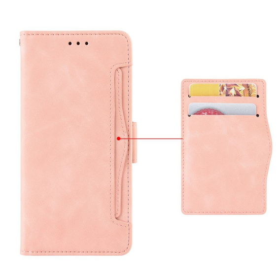 Футляр з клапаном для Motorola Edge 40 Pro, Card Slot, рожевий