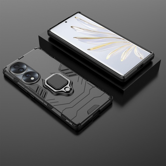 Чехол до Honor 70 5G, Kickstand Ring, чёрный