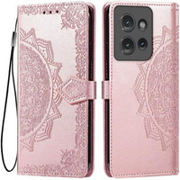 Чохол-книжка для Motorola Edge 50 Neo, Mandala, рожевий rose gold