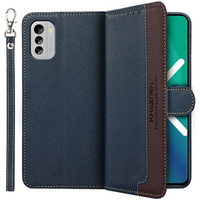 Откидной чехол для Nokia G60 5G, KHAZNEH RFID Case, Dual Color, темно-синий