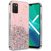 Чoхол до Samsung Galaxy A03s, Glittery, рожевий