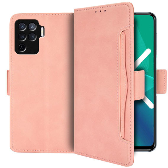 Откидной чехол для Oppo Reno5 Lite, Card Slot, розовый