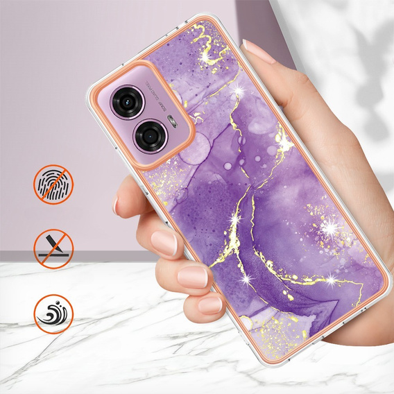 Захисний чохол для Motorola Moto G24 / G24 Power / G04, Marble Slim Case, темно-фіолетовий