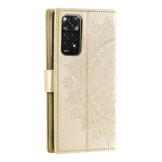 Откидной чехол для Xiaomi Redmi Note 11/11S, Mandala, золотой