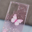 Чехол для Samsung Galaxy S24 Ultra, Glitter Butterfly, розовый