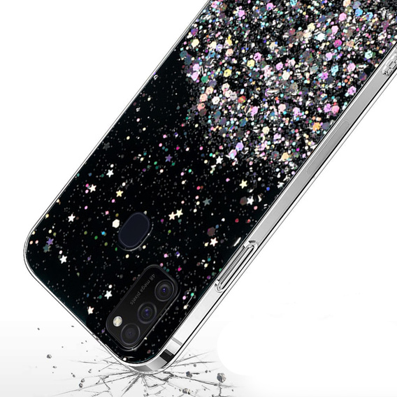 Чехол до Samsung Galaxy M21, Glittery, чёрный