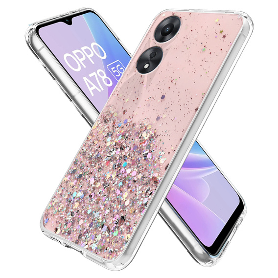 Чехол до Oppo A78 5G, Glittery, розовый