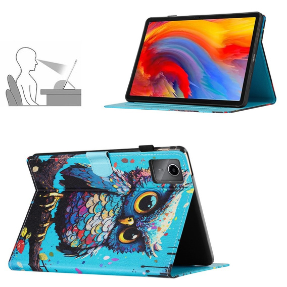 Чехол для Lenovo Tab M11, с откидной крышкой, owl