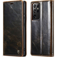 Флип-кейс CASEME для Samsung Galaxy S21 Ultra 5G, Waxy Textured, кофе