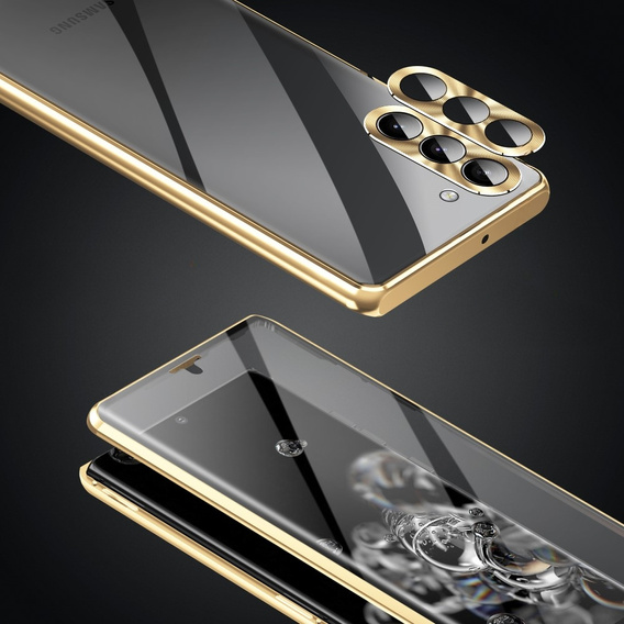 Чохол для Samsung Galaxy S23, Magnetic Dual Glass, золотий
