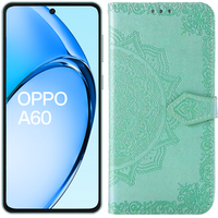 Откидной чехол для Oppo A60, Mandala, зелёный