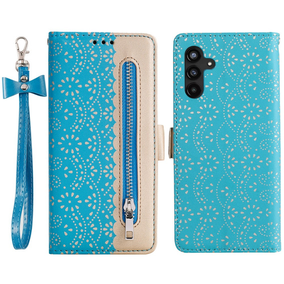 Чохол-кришка для Samsung Galaxy A34 5G, Wallet Pocket Zipper Lace, м'яти