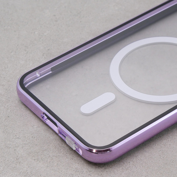 Магнітний чохол Dual Glass MagSafe для Samsung Galaxy S23, фіолетовий