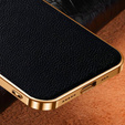 Чехол до iPhone 13 Pro, Cowhide Leather, чёрный