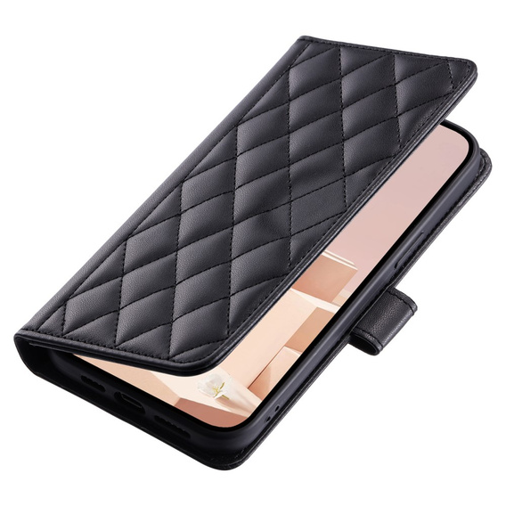 Чохол-сумка для Samsung Galaxy S25+ Plus, Rhombus Crossbody Leather, чорний