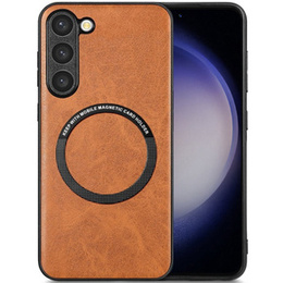 Чoхол до Samsung Galaxy S23, Leather Hybrid MagSafe, коричневий