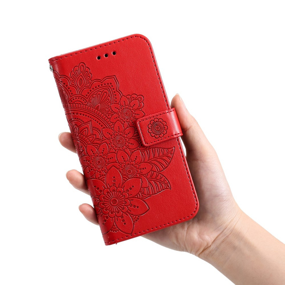 Откидной чехол для Samsung Galaxy A33 5G, Mandala Flower, красный