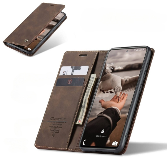 Чехол CASEME для Samsung Galaxy S20 FE, Leather Wallet Case, коричневый