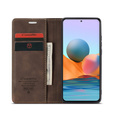 Чохол-сумка для Xiaomi Redmi Note 10 Pro, Leather Wallet Case, кава