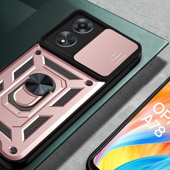 Чехол NOX Camera Slide Oppo A78 4G, CamShield Slide, розовый rose gold