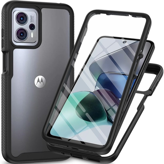Чехол для Motorola Moto G13 / G23 4G, Shockproof, с пленкой, чёрный