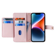 Откидной чехол для iPhone 15 Pro Max, Wallet Zipper Pocket, розовый