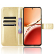 Футляр з клапаном для Oppo Reno 12FS / 12F, Crazy Horse Wallet, золотий