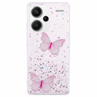 Чехол для Xiaomi Redmi Note 13 Pro+, Glitter Butterfly, розовый