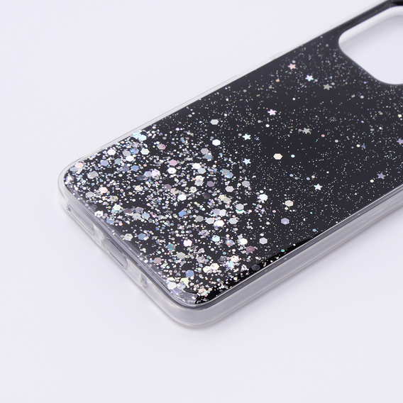 Чехол до Xiaomi Redmi 12, Glittery, чёрный