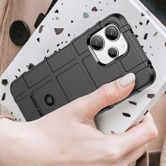 Чехол до Xiaomi Redmi 12 4G, Rugged Shield, чёрный