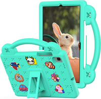 Детский чехол для Samsung Galaxy Tab S6 Lite 10.4 2020/2022 / Tab A7 2020 T500 / T505 / Tab S6 T860/T865, Cute Patterns, с подставкой, зелёный