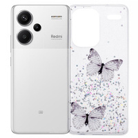 Чохол для Xiaomi Redmi Note 13 Pro+, Glitter Butterfly, білий