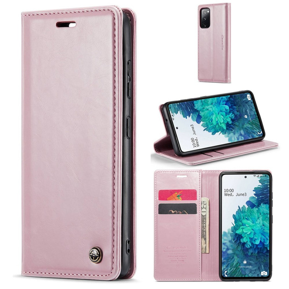 Чохол-обкладинка CASEME для Samsung Galaxy S20 FE / 5G, Waxy Textured, рожевий rose gold