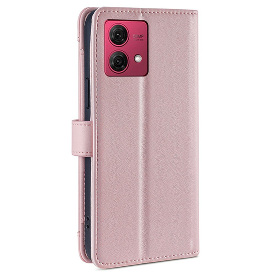 Откидной чехол для Motorola Moto G84 5G, Wallet Zipper Pocket, розовый