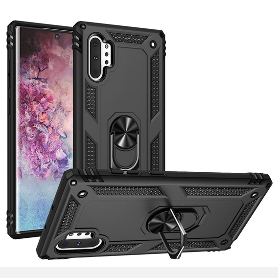 Бронированный Чехол до Samsung Galaxy Note 10+ Plus, Nox Case Ring, чёрный