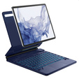 Чехол-клавиатура для Samsung Galaxy Tab S10+/ S9+/ S8+/ S7+/ S7 FE, Dexnor Magnetic Keyboard Touchpad, синий