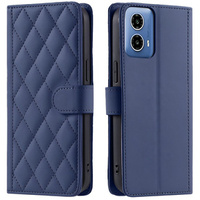 чехол-крышка для Motorola Moto G24 / G24 Power / G04, Rhombus Crossbody Leather, синий