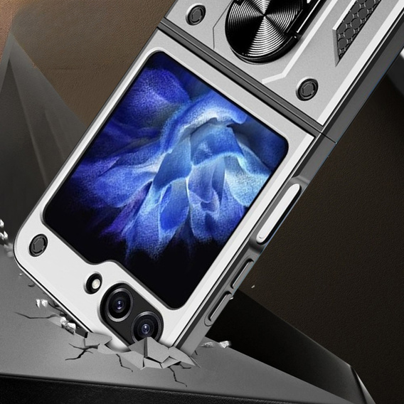 Броньований Чoхол до Samsung Galaxy Z Flip5 5G, Nox Case Ring, сріблястий