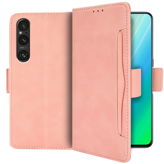 Откидной чехол для Sony Xperia 1 V, Card Slot, розовый