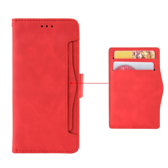 Футляр з клапаном для Oppo A40 / Oppo A40m, Card Slot, червоний