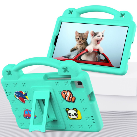 Дитячий чохол для планшета Samsung Galaxy Tab A7 Lite 8.7 T220/T225, Cute Patterns, з підставкою, зелений