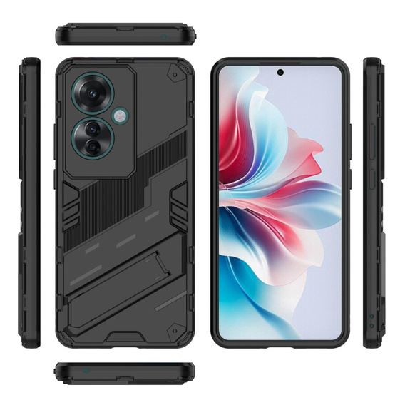 Чехол для Oppo Reno 11F 5G, Military kickstand, чёрный