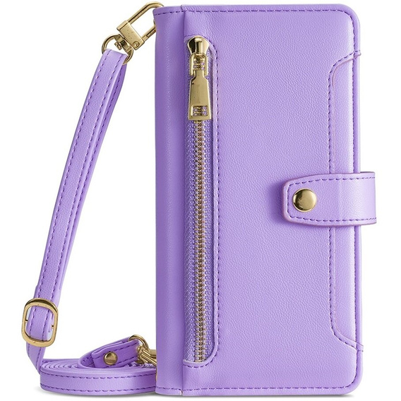 Чохол-книжка для iPhone 14 Pro, Wallet Zipper Pocket, фіолетовий