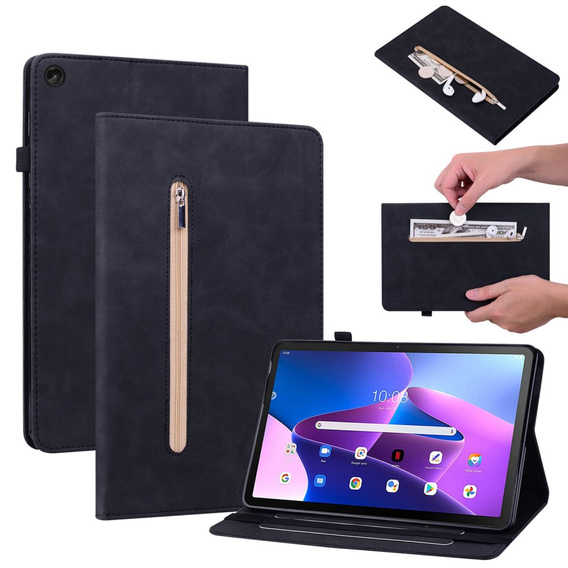 Чехол для Lenovo Tab M10 10.1 Gen 3, Wallet Pen Slot, чёрный