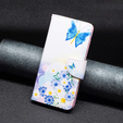 Откидной чехол для Motorola Edge 40 5G, Wallet, butterfly & flowers, синий