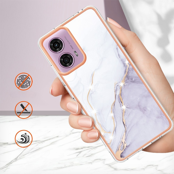 Защитный чехол для Motorola Moto G24 / G24 Power / G04, Marble Slim Case, белый