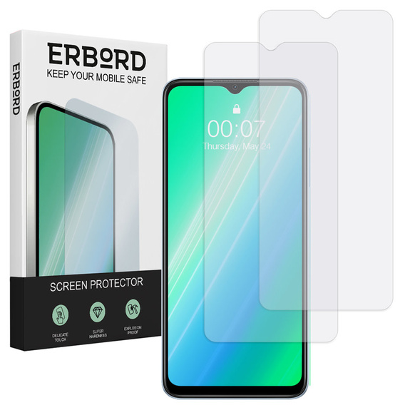 2x Загартоване скло для Oppo A78 5G, ERBORD 9H Hard Glass на екрані