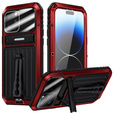 Бронированный чехол для iPhone 14 Pro, Metal Hybrid, красный