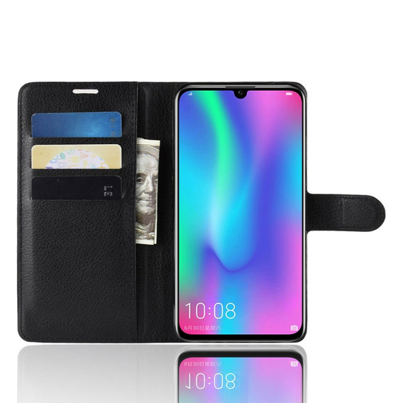 Откидной чехол для Huawei P Smart 2019, Split Leather Wallet, чёрный